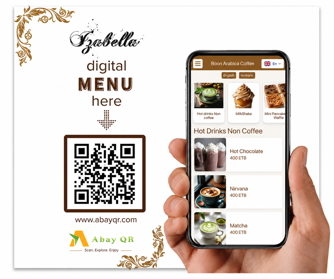 Digital Menu QR system for Ethiopian restaurants by Abay QR