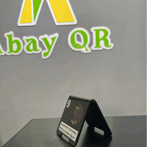QR code table stand for Ethiopian restaurant — Abay QR
