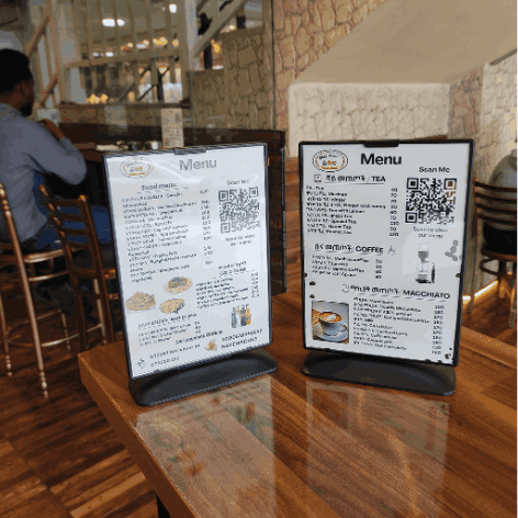 Premium QR code holder for cafe Ethiopia — Abay QR
