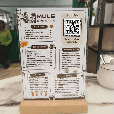 Premium QR code holder for cafe Ethiopia — Abay QR