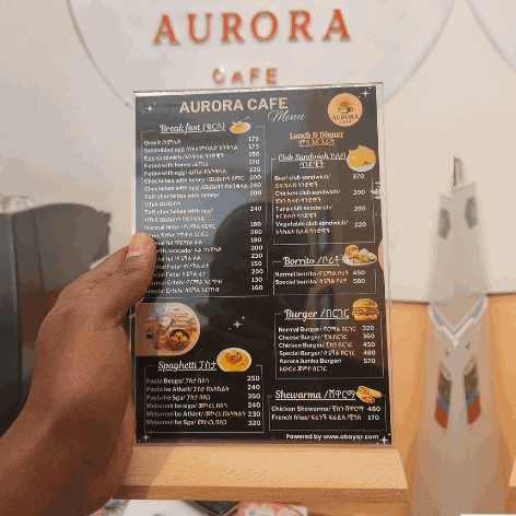 QR code table stand for Ethiopian restaurant — Abay QR