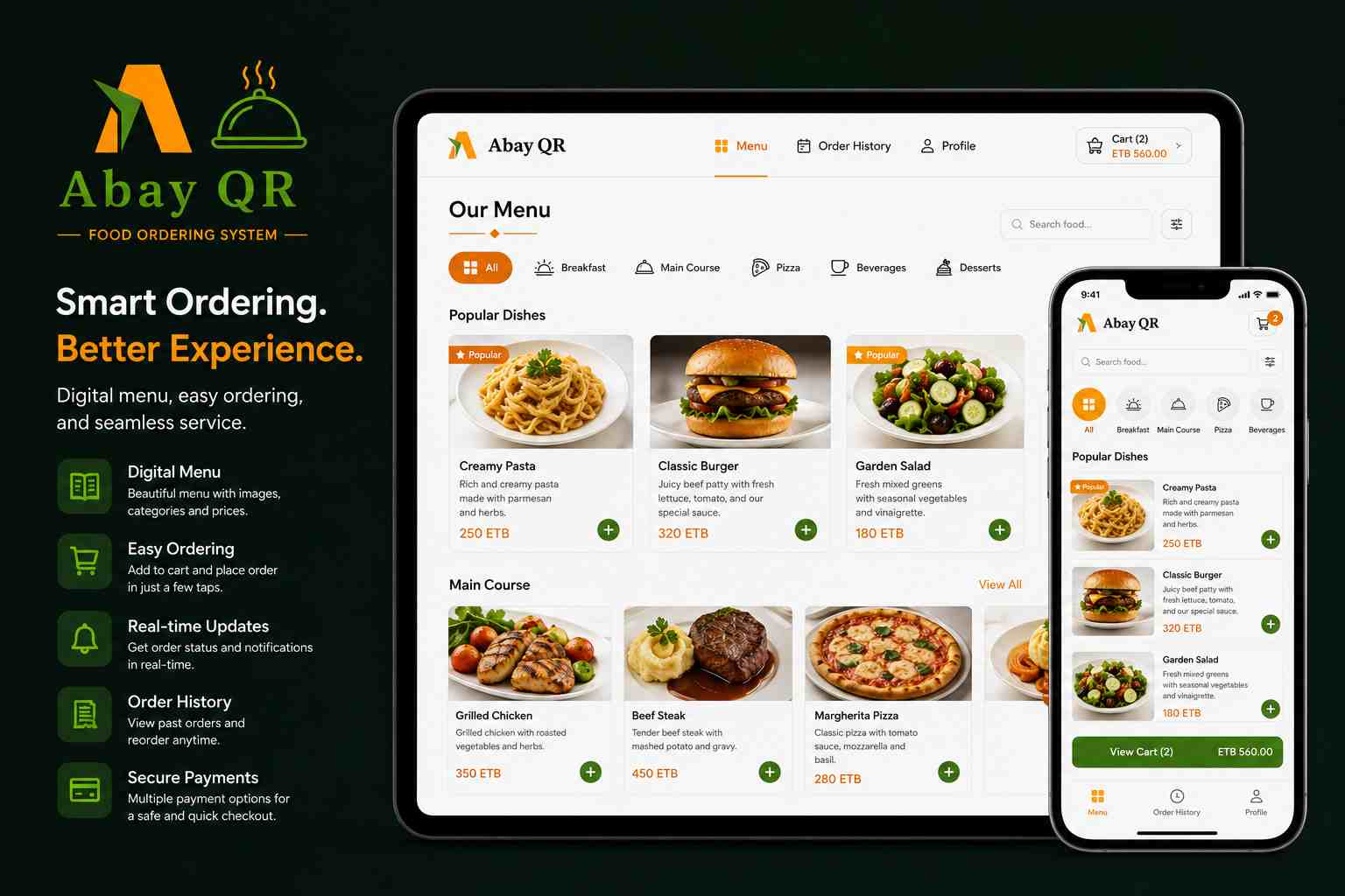Food Ordering System for Ethiopian cafes — Abay QR